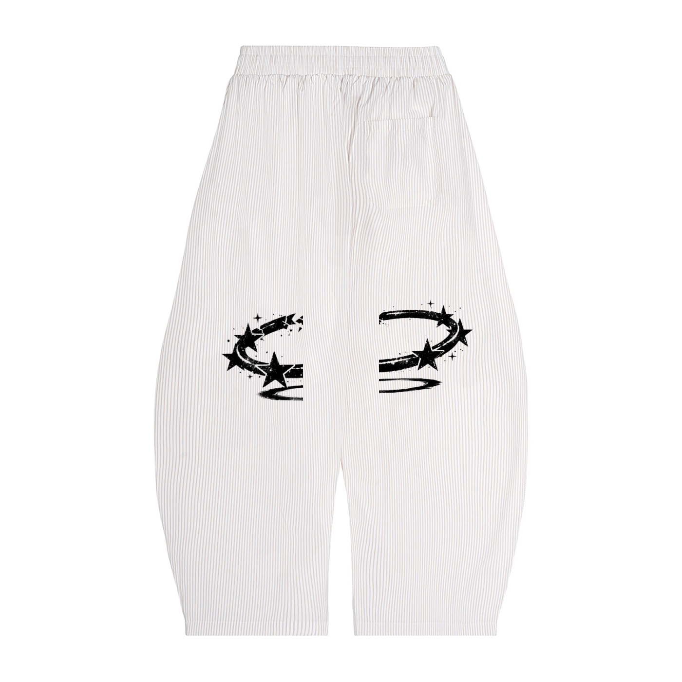 Striped Drawstring Barrel Pants