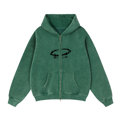 Double Zip Boxy Fleece Hoodie - The Rebirth