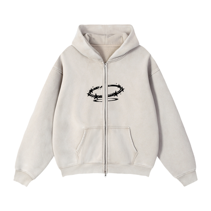 Double Zip Boxy Fleece Hoodie - The Rebirth
