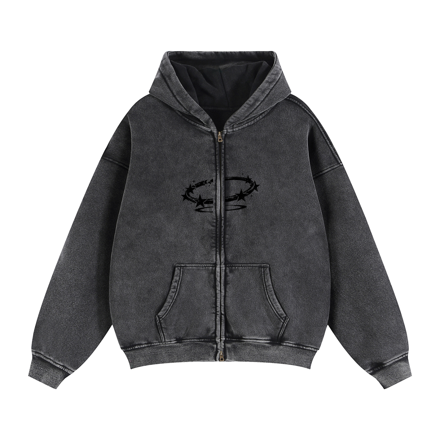 Double Zip Boxy Fleece Hoodie - The Rebirth