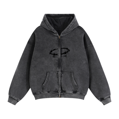 Double Zip Boxy Fleece Hoodie - The Rebirth