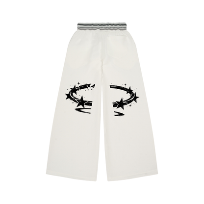 Striped Waist Wide Leg Pants